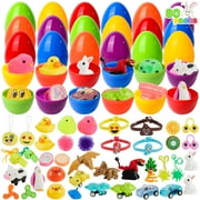 JOYFY 80 Packs Prefilled Easter Eggs with Assorted Toys,Easter Egg Bulk for Kids,Easter Eggs Hunt Events,Basket Stuffers Fillers,Classroom Prize Supplies
